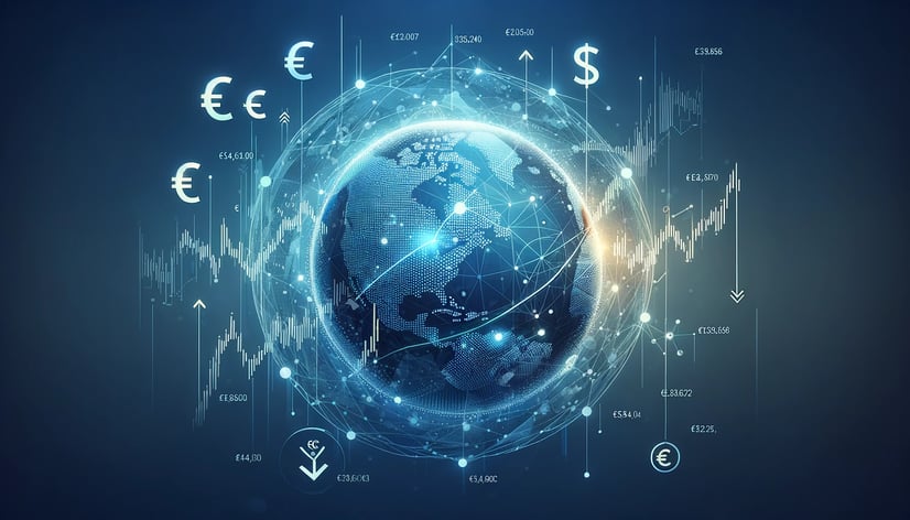 DALL·E 2024-04-05 14.20.40 - Create a simplified and cleaner image focusing on the global economys interconnectedness through forex trading. Center a detailed globe to represent 